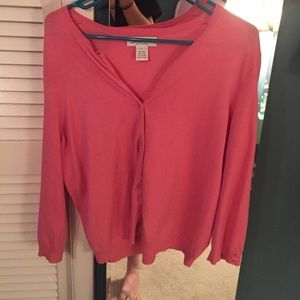 Pink button down cardigan