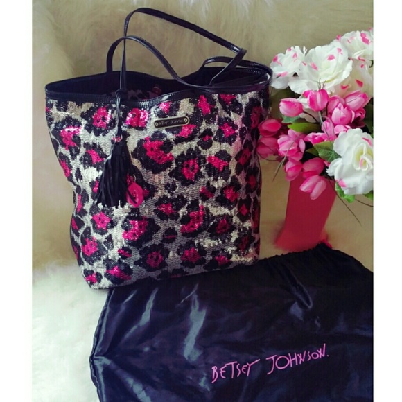 Betsey Johnson Pink & Silver Tote Bag