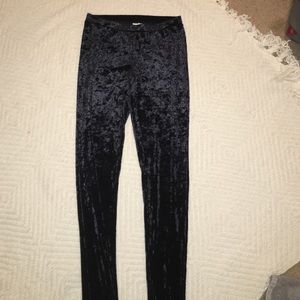 Suede black leggings