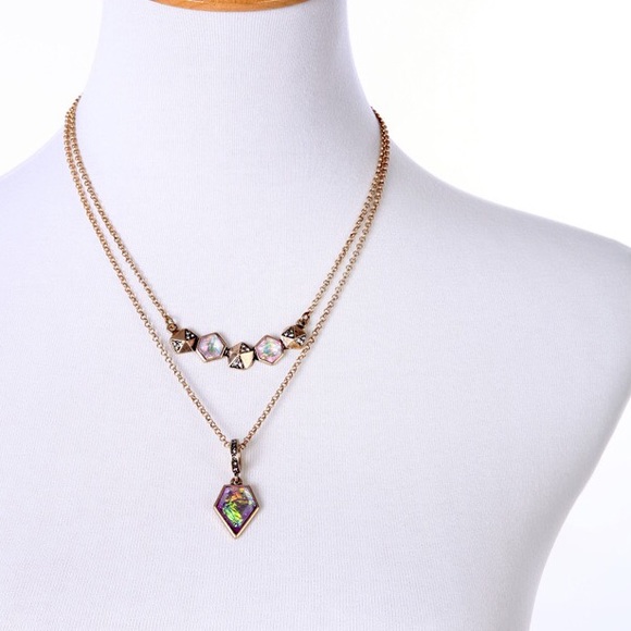 • SALE • Stylish Multicolor 2 Layers Necklace • - Picture 3 of 3