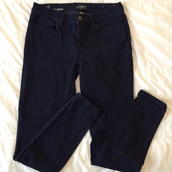 LOFT Dark Rinse Denim Super Skinny Jeans 2