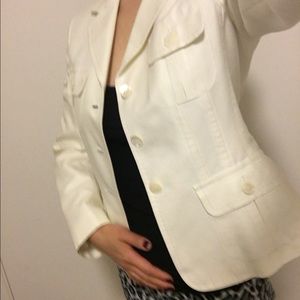Burberry white silk cotton jacket