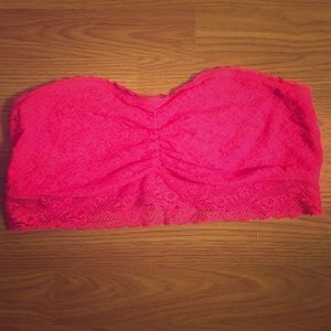 bright pink lacy aerie bandeau