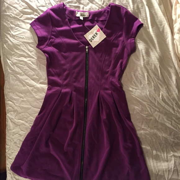 Purple Derek Heart zipper dress