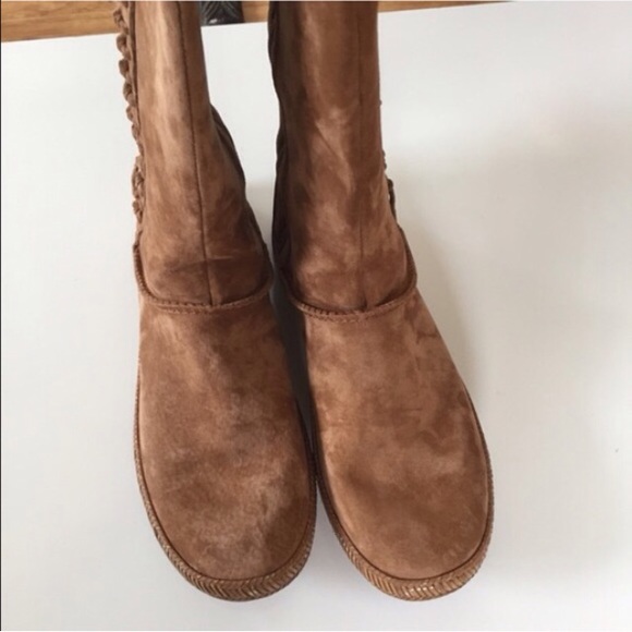 UGG authentic mammoth fringe boots Sz 6 new - Picture 3 of 4