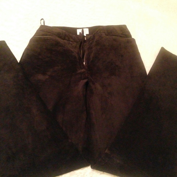black soft leather pants