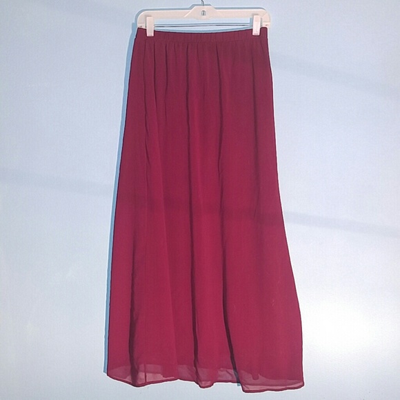 SOLD Burgundy Maxi Skirt