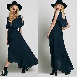Free People Wrap Around Maxi Dress midnight blue