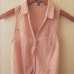 Collared bottom down tank top