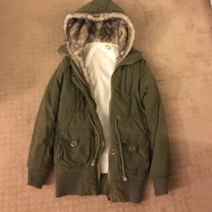 Military Green Furry Jacket