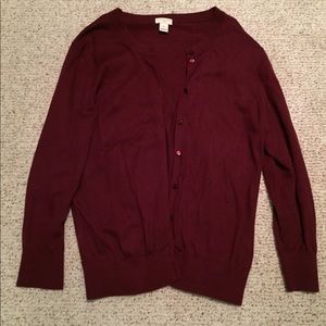 Maroon JCrew cardigan