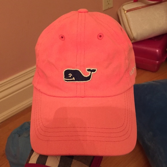 Neon pink vineyard vines baseball cap