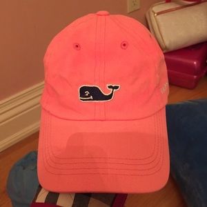 Neon pink vineyard vines baseball cap