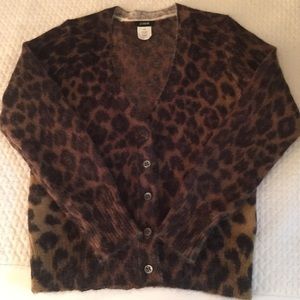 J. Crew leopard cardigan sweater