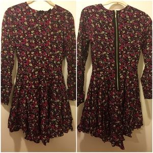H&M sz4 long sleeve floral circle dress