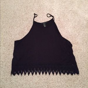 Black Forever 21 halter crop top