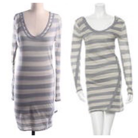 Rag & Bone striped long sleeve knit mini dress sm