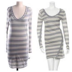 Rag & Bone striped long sleeve knit mini dress sm
