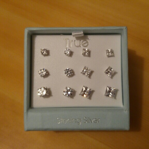 NWOT TRUE 925 Sterling Silver CZ 6-Set Earrings