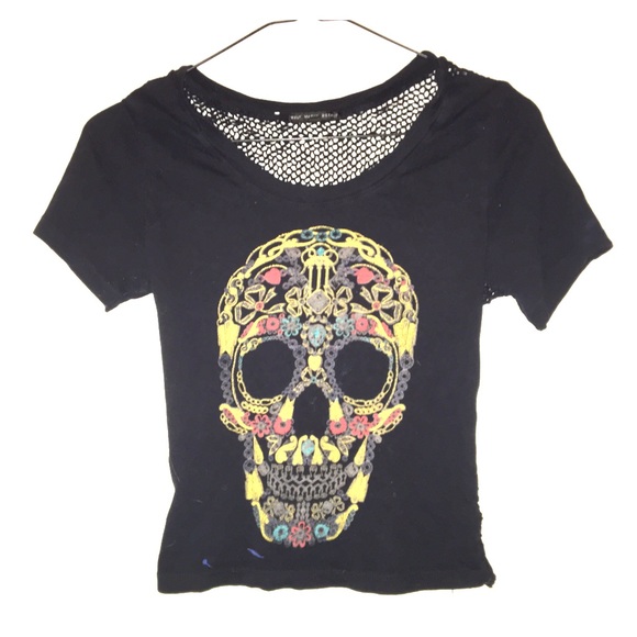 Sugar Skull Tee with Mesh Back
