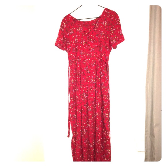Vintage! Red Floral Maxi