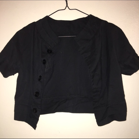 Vintage! Black Cropped Cardigan - Picture 2 of 2