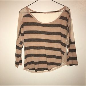 Striped Top with Mesh Back