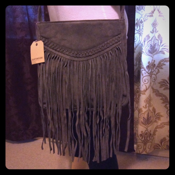 Earthbound Handbags - Boho Hippie Faux Suede Fringe Messenger Bag 💋