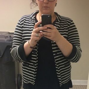 Black and white stripped blazer