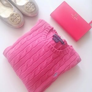 🎉HPx2🎉 Ralph Lauren Pink Cable Knit Sweater
