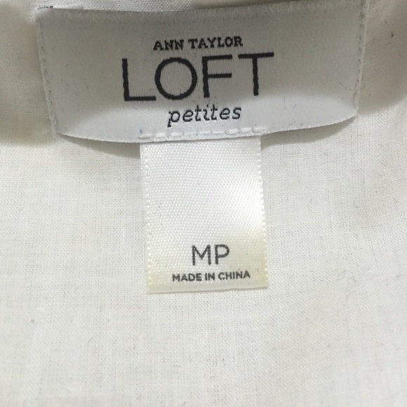 SALE! LOFT white sleeveless shirt - Picture 2 of 3