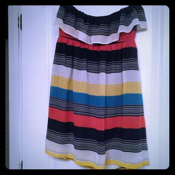 Colorful strapless dress
