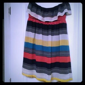 Colorful strapless dress