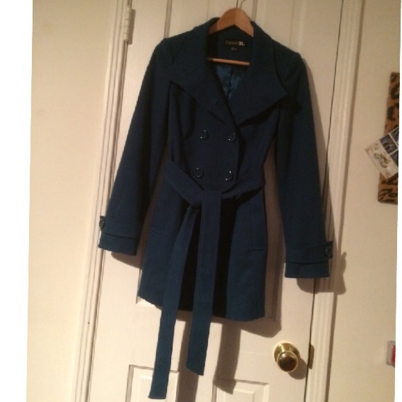 A teal pea coat - Picture 1 of 4