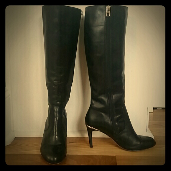 Coach leather heeled boots