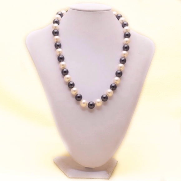 BK & White Tridacna Shell Necklace - Picture 5 of 6