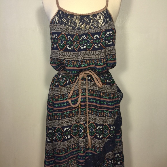 May and purple geometric shapes pattern dress