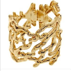 Branch GOLD cuff bracelet (like Kenneth Jay Lane)