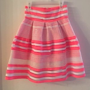 Pink and white spring skirt