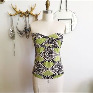 ❌SOLD❌ Sparkle and Fade Printed Strapless Bustier