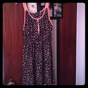 Leopard and hot pink summer dress