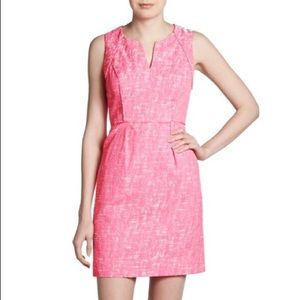 Shoshanna Jacquard Pink Sleeveless Sheath Dress