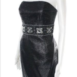 Marchesa Notte cocktail beaded waist mini dress