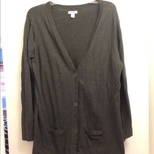Charcoal grey cardigan-tunic length