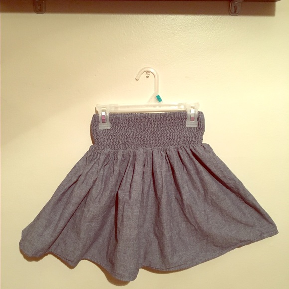 Denim skater skirt with elastic waste