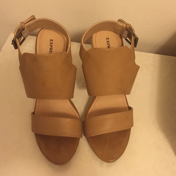 Tan Vegan Leather Heels by Express
