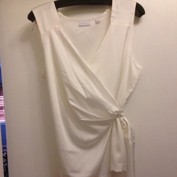 Cream satin tank with wrap