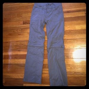 PrAna Monarch convertible pants, size 8 grey