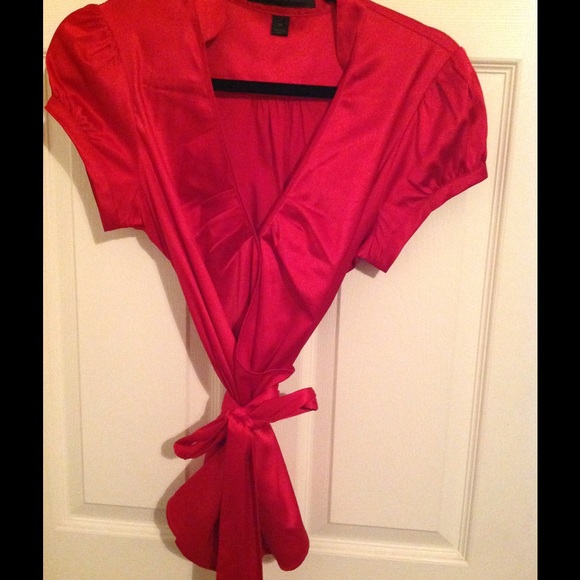 Red Silk Blouse