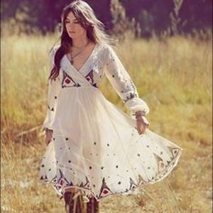 Free People New Romantics off white midi dress
